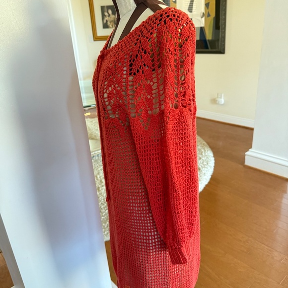Anthropologie Korovilas Isabel Crochet Dress Small Nude Lined Boho Beachy - Picture 5 of 15